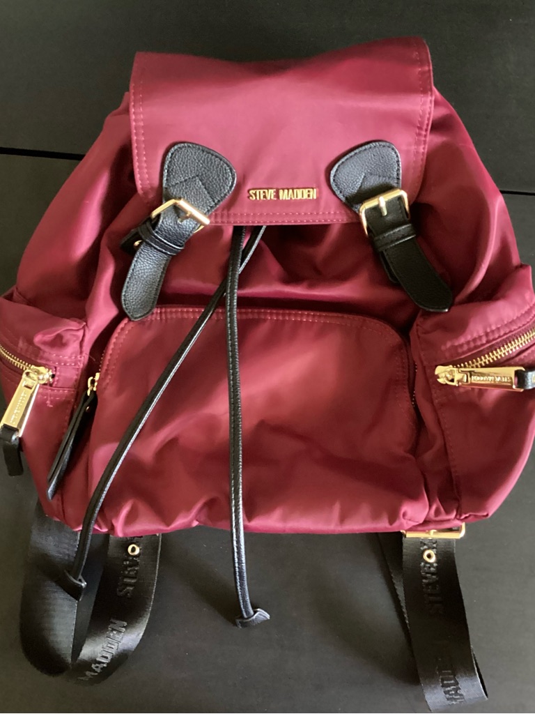 Steve Madden Black And Red Backpack